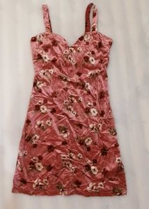 Floral Velvet Mini Dress 34 to 36