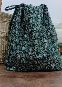 2 in 1 Floral Print Drawstring Bag