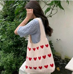 Heart Knit Tote Bag