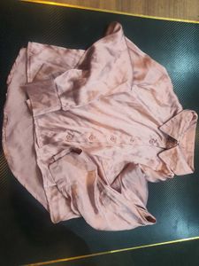 Mauve Satin Button-Down