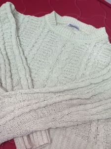 Zara Knit Cable Sweater - Light Yellow