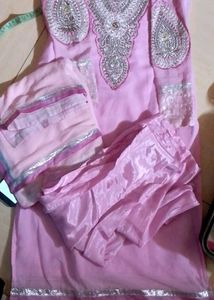 Pakistani Suit Set-Beautiful Heavy Front Back Work