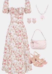 Pink Floral Printed Dress