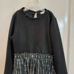 Black - Tiered Sparkle Embellishment Party Dress