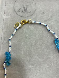 Cute Seed Bead Stone Blue Necklace