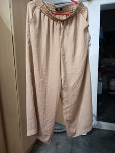 Beige Wide Leg Lounge Pants