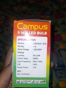 LED BULB Campus Brand New 9W. 9 Colour In One Bulb RGB Bulb