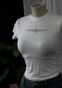 White &#39;Carefree&#39; Tee