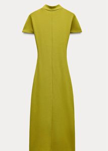 Green Turtleneck Midi Dress