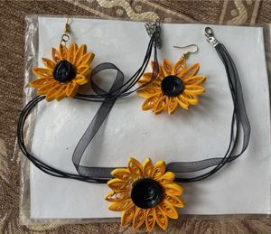Sunflower Quilling Jewellery Set