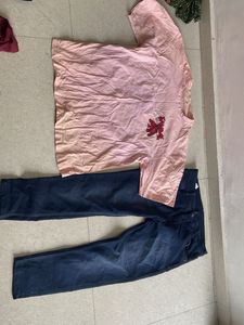 Pink Tee &amp; Denim Jeans Bundle
