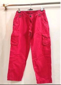 Women Red Cargo Pant