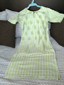 Lime Striped Tunic Top