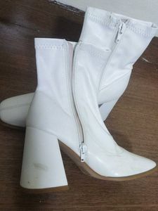 Imported Prettylittlething White Ankle Boots