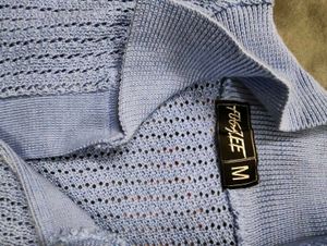 Stylish Blue Knit Sweater