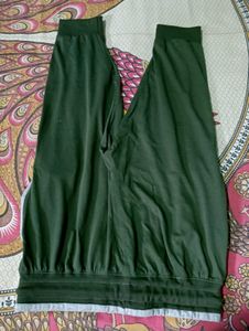 Green Capri Pants with 77 Design