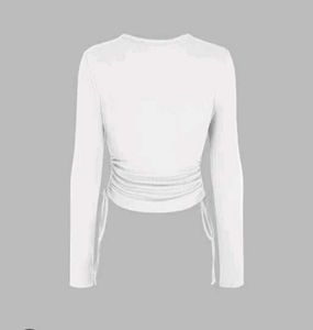 Ribbed Drawstring Top