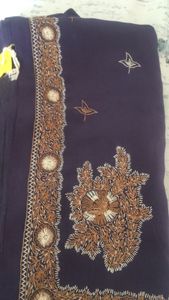 pure crepe kashmiri embroidered saree