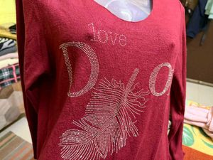 Love Feather Embellished Top