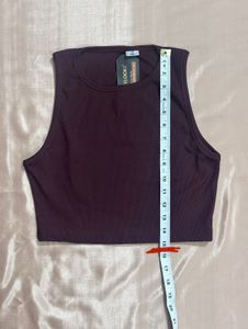Burgundy Ribbed Tank Top