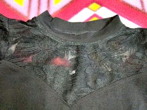 Chic Black Lace Sleeve Top