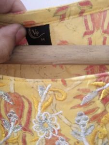 Yellow Printed Kurta