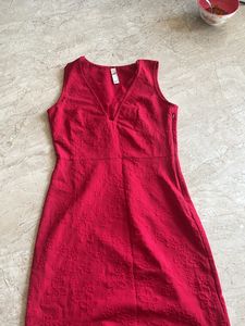 Sizzling Red  Embroidered Dress