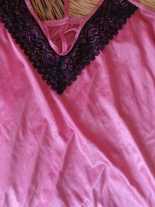 Pink Lace Trim Nightgown