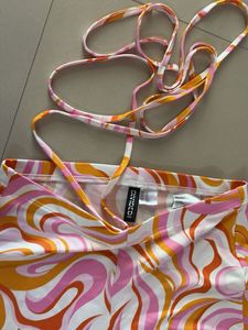 Retro Swirl Print Tie Pants