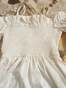 Floral Embroidered Smocked Blouse