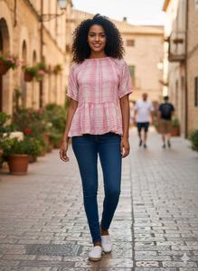 Pink Peplum Top