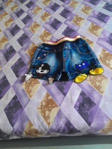 Cute Mickey Mouse Denim Shorts
