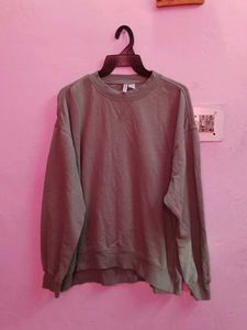 H&amp;M Olive Green Oversized Sweatshirt