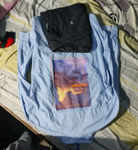 DICKIES Striped Shirt &amp; Carpenter Pants Set