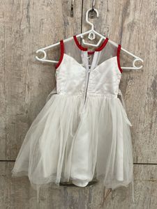 Cute White &amp; Red Party Dress