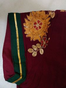 EMBROIDERY MAROON BLOUSE
