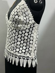 White Crochet Lace Cami Top
