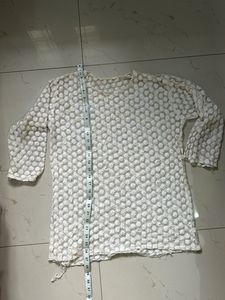 Net Off White Flower Top