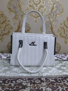 White Handbag with Unique Detail