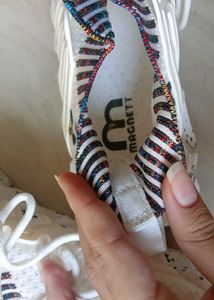 Trendy White Graphic Sneakers