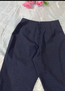 Pinstripe Wide Leg Cropped Pants