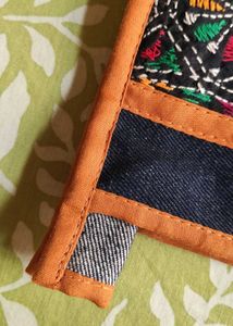 Embroidered Tribal Print Denim Sling Bag