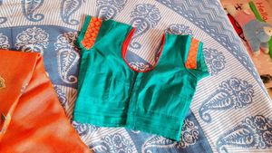 Orange Saree with Blouse Piece