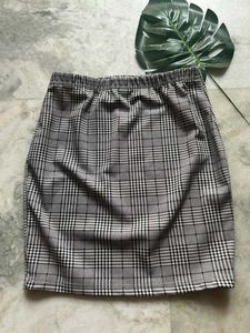 Gray Plaid Mini Skirt