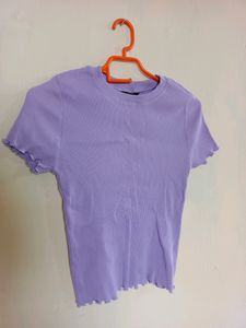 Zudio Lavender Ribbed Top