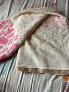 White Georgette Saree