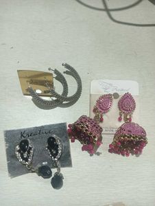 Set Of 3 Earings For 140 Rs Only