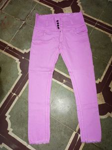 High Waist Pink Jeans