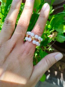 Pearl Gold Beads Ring