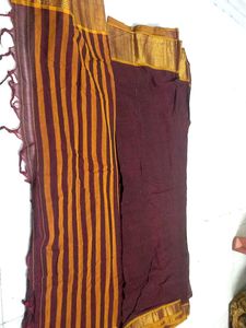 Maroon &amp; Gold Sari